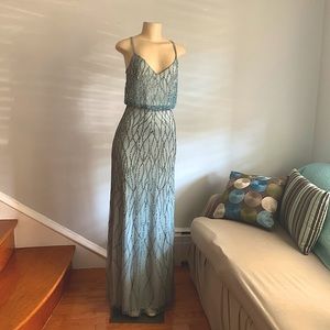 • Adrianna Papell • Gatsby Inspired beaded blouson gown